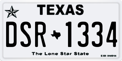 TX license plate DSR1334