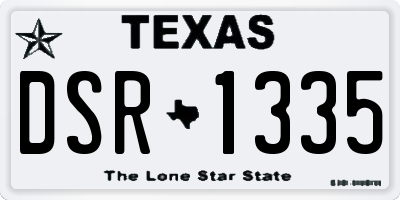 TX license plate DSR1335