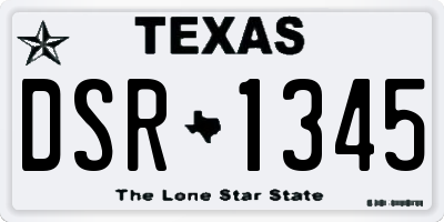 TX license plate DSR1345