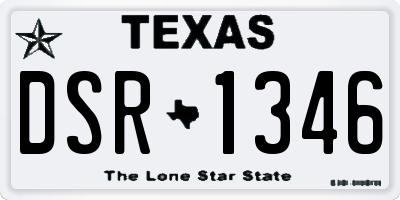 TX license plate DSR1346