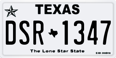 TX license plate DSR1347