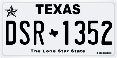 TX license plate DSR1352