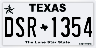 TX license plate DSR1354