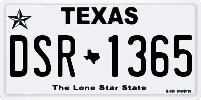 TX license plate DSR1365