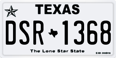 TX license plate DSR1368