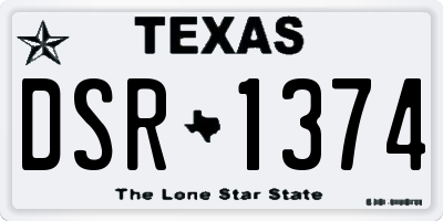 TX license plate DSR1374