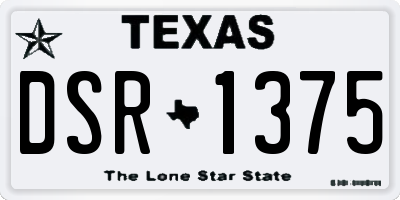 TX license plate DSR1375