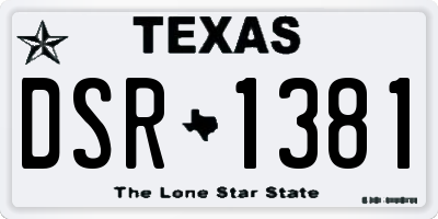 TX license plate DSR1381