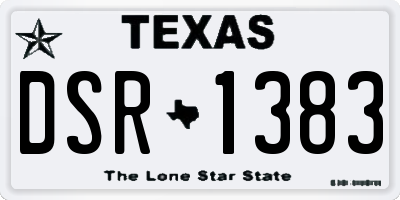 TX license plate DSR1383
