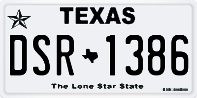 TX license plate DSR1386