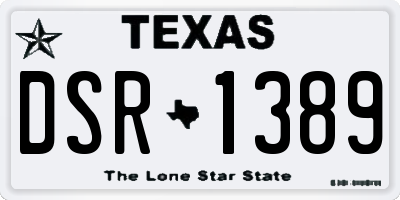 TX license plate DSR1389