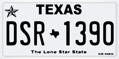TX license plate DSR1390