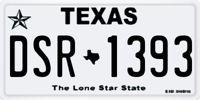 TX license plate DSR1393