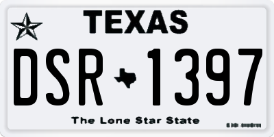 TX license plate DSR1397