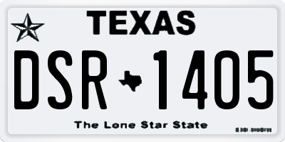 TX license plate DSR1405