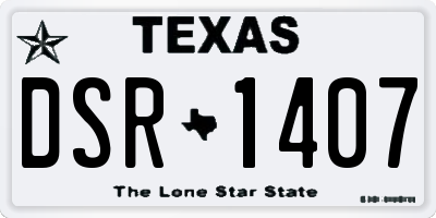 TX license plate DSR1407
