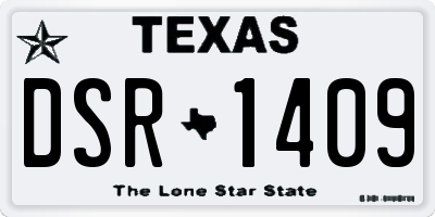 TX license plate DSR1409