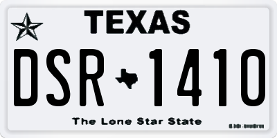 TX license plate DSR1410