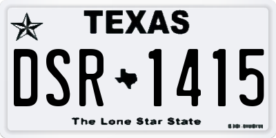 TX license plate DSR1415