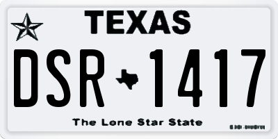 TX license plate DSR1417