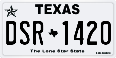 TX license plate DSR1420