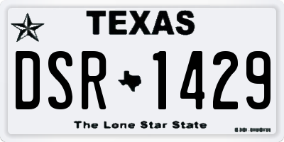 TX license plate DSR1429