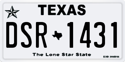 TX license plate DSR1431