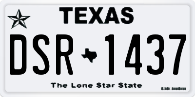 TX license plate DSR1437