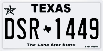 TX license plate DSR1449