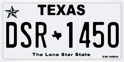 TX license plate DSR1450