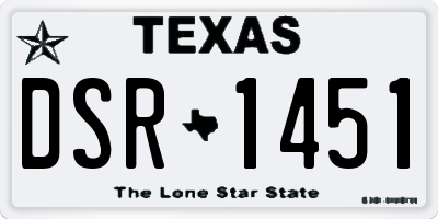 TX license plate DSR1451
