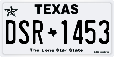 TX license plate DSR1453