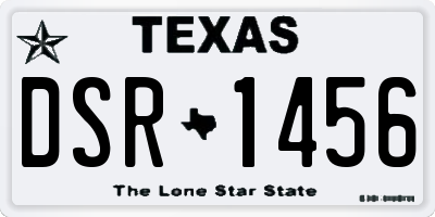 TX license plate DSR1456