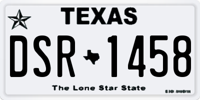 TX license plate DSR1458