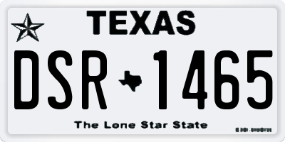 TX license plate DSR1465