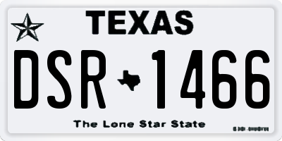 TX license plate DSR1466