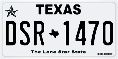 TX license plate DSR1470