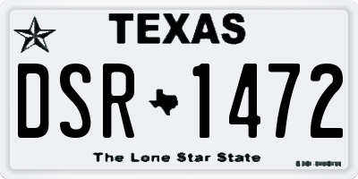 TX license plate DSR1472
