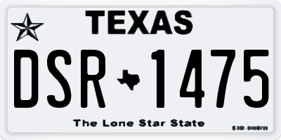 TX license plate DSR1475