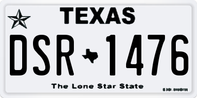 TX license plate DSR1476