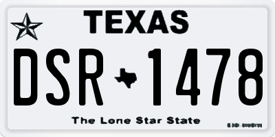 TX license plate DSR1478
