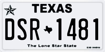 TX license plate DSR1481