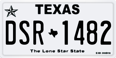 TX license plate DSR1482