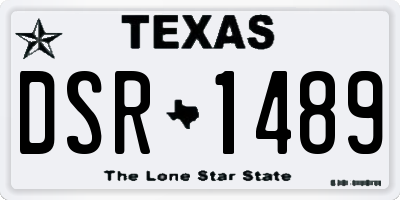 TX license plate DSR1489