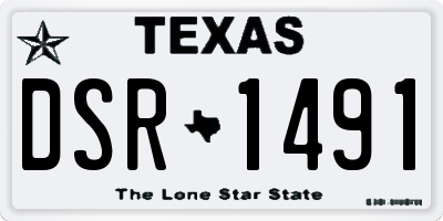 TX license plate DSR1491