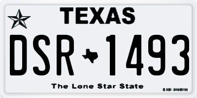TX license plate DSR1493