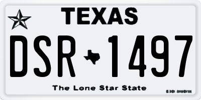 TX license plate DSR1497