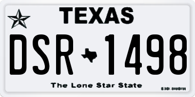 TX license plate DSR1498
