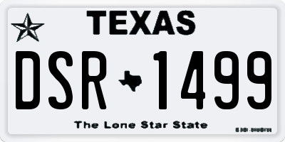 TX license plate DSR1499