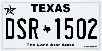 TX license plate DSR1502